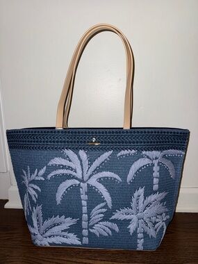 Spartina Beach Tote Blue Palm